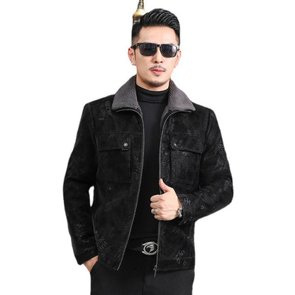 Men’s Stand Collar Leather Jacket – Casual Fashion Motorcycle Style Coat