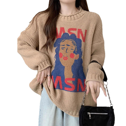 Women’s Knit Sweater Coat Top – Soft Loose Fit Korean Fashion Outerwear