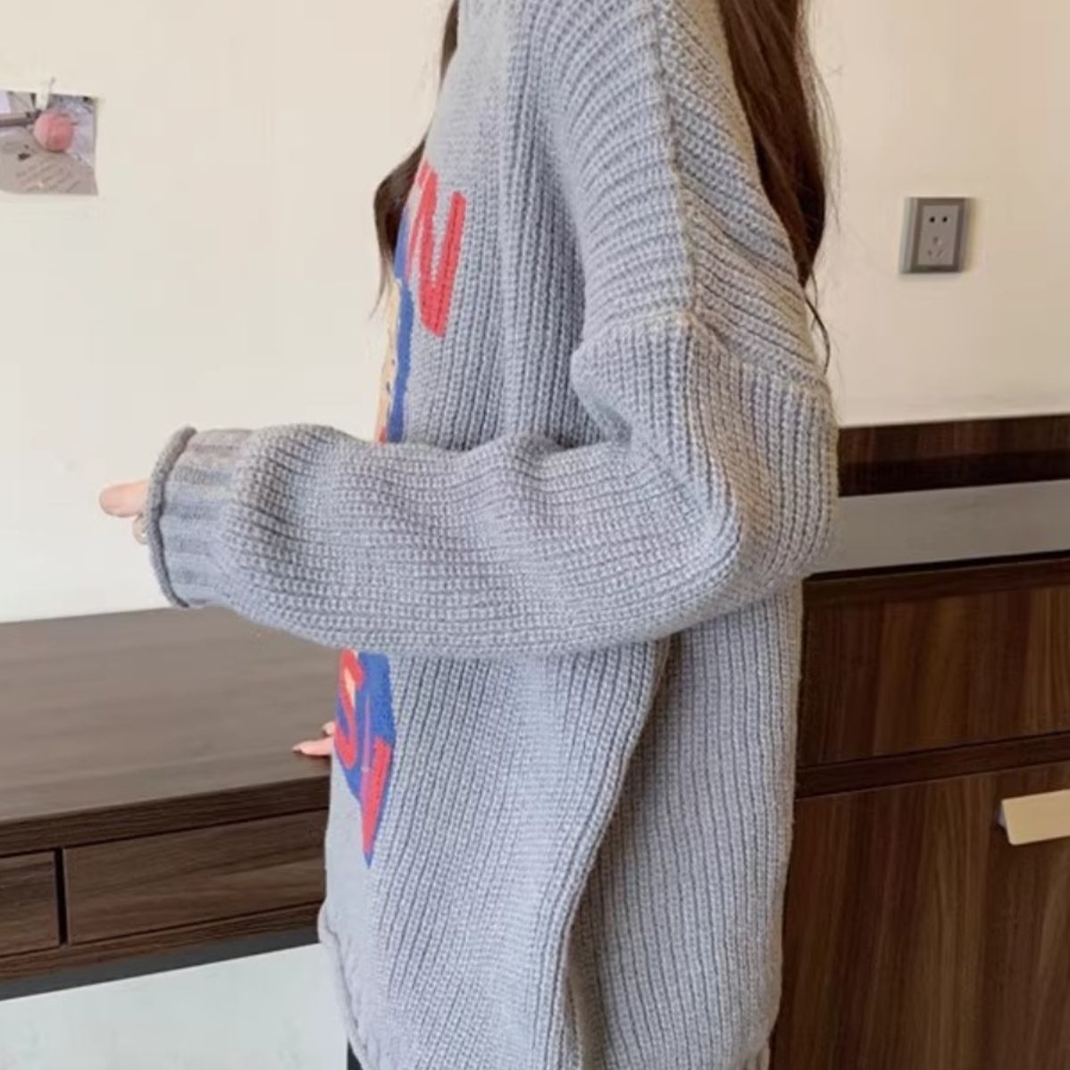 Women’s Knit Sweater Coat Top – Soft Loose Fit Korean Fashion Outerwear