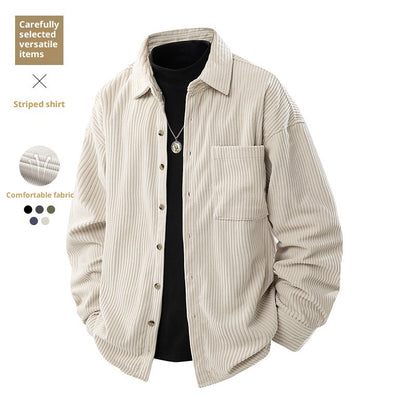 Men’s Fake Two-Piece Shirt Collar Jacket – Casual Layered Style Coat