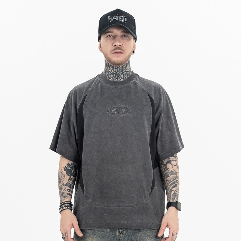Vintage Washed Stitch T-Shirt – Men’s Short Sleeve Streetwear Top