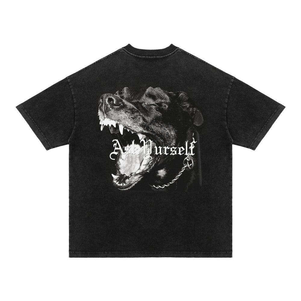 Men’s Fashion Loose Fit Tee – Five-Point Sleeve Round Neck Streetwear Shirt