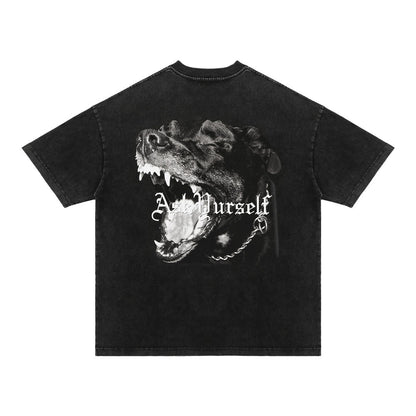 Men’s Fashion Loose Fit Tee – Five-Point Sleeve Round Neck Streetwear Shirt