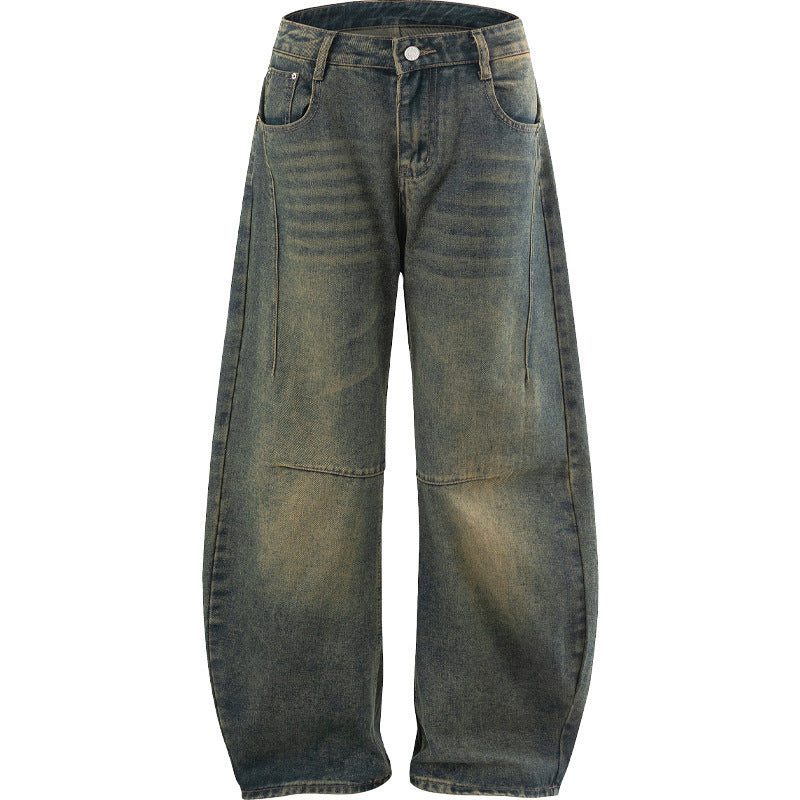 Men’s Straight-Leg Denim Jeans – High-Street Casual Streetwear, Versatile Everyday Pants