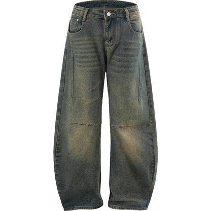 Men’s Straight-Leg Denim Jeans – High-Street Casual Streetwear, Versatile Everyday Pants
