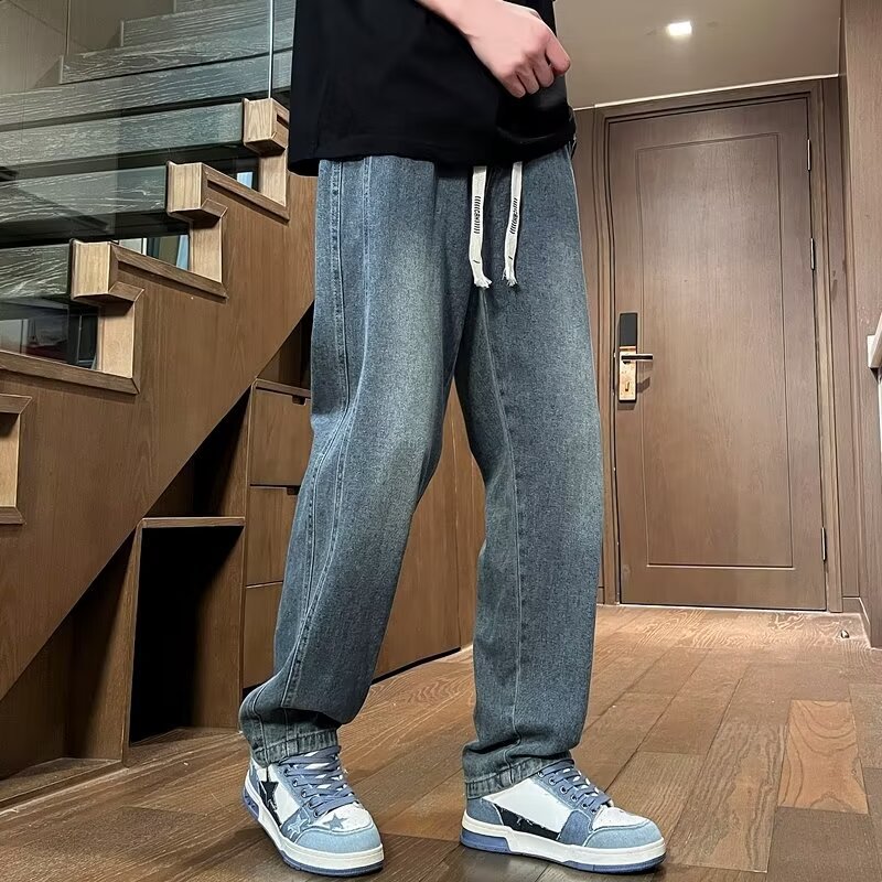 Men’s Straight Loose Wide-Leg Casual Pants – Lightweight Breathable Summer Trousers