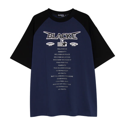 Men’s Trendy Letter Print Cotton T-Shirt – Short Sleeve Casual Tee