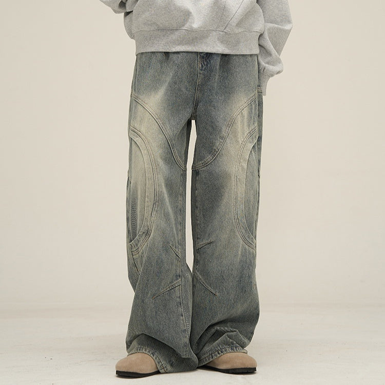 Men’s Deconstructed Straight Leg Jeans
