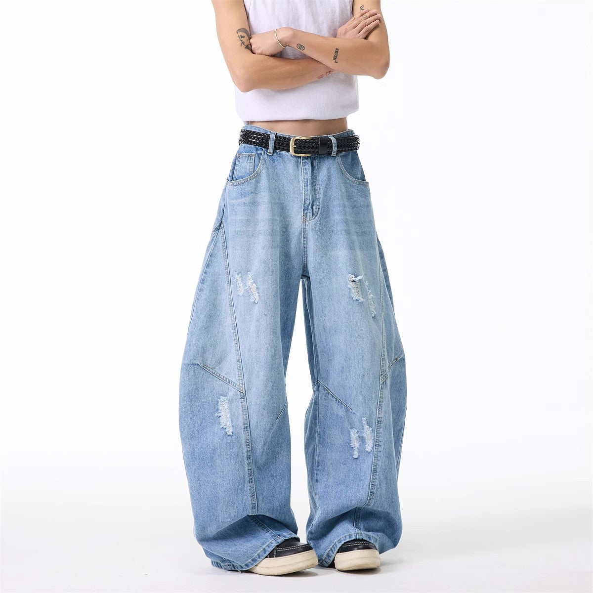 Men’s Retro Bootcut Denim Jeans – Tailored Fit American Style for Spring Autumn