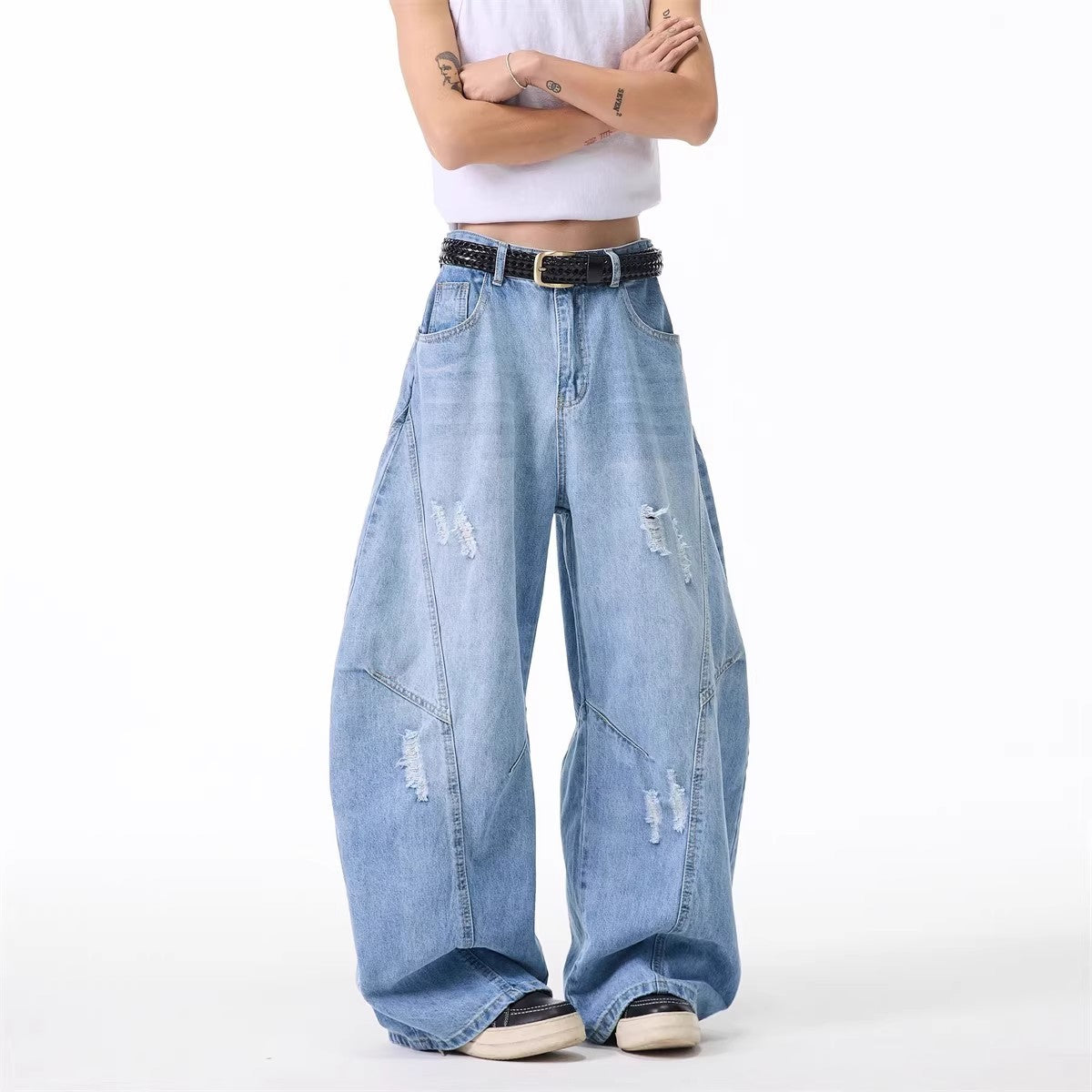 Men’s Retro Bootcut Denim Jeans – Tailored Fit American Style for Spring Autumn