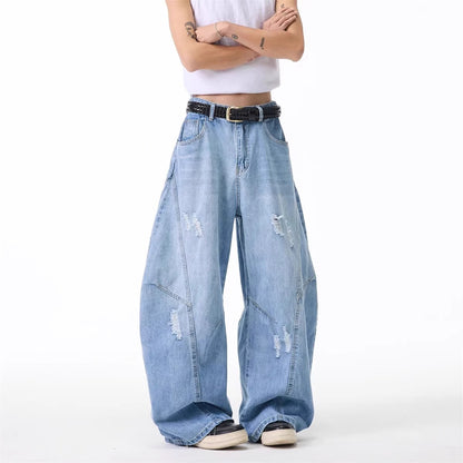 Men’s Retro Bootcut Denim Jeans – Tailored Fit American Style for Spring Autumn