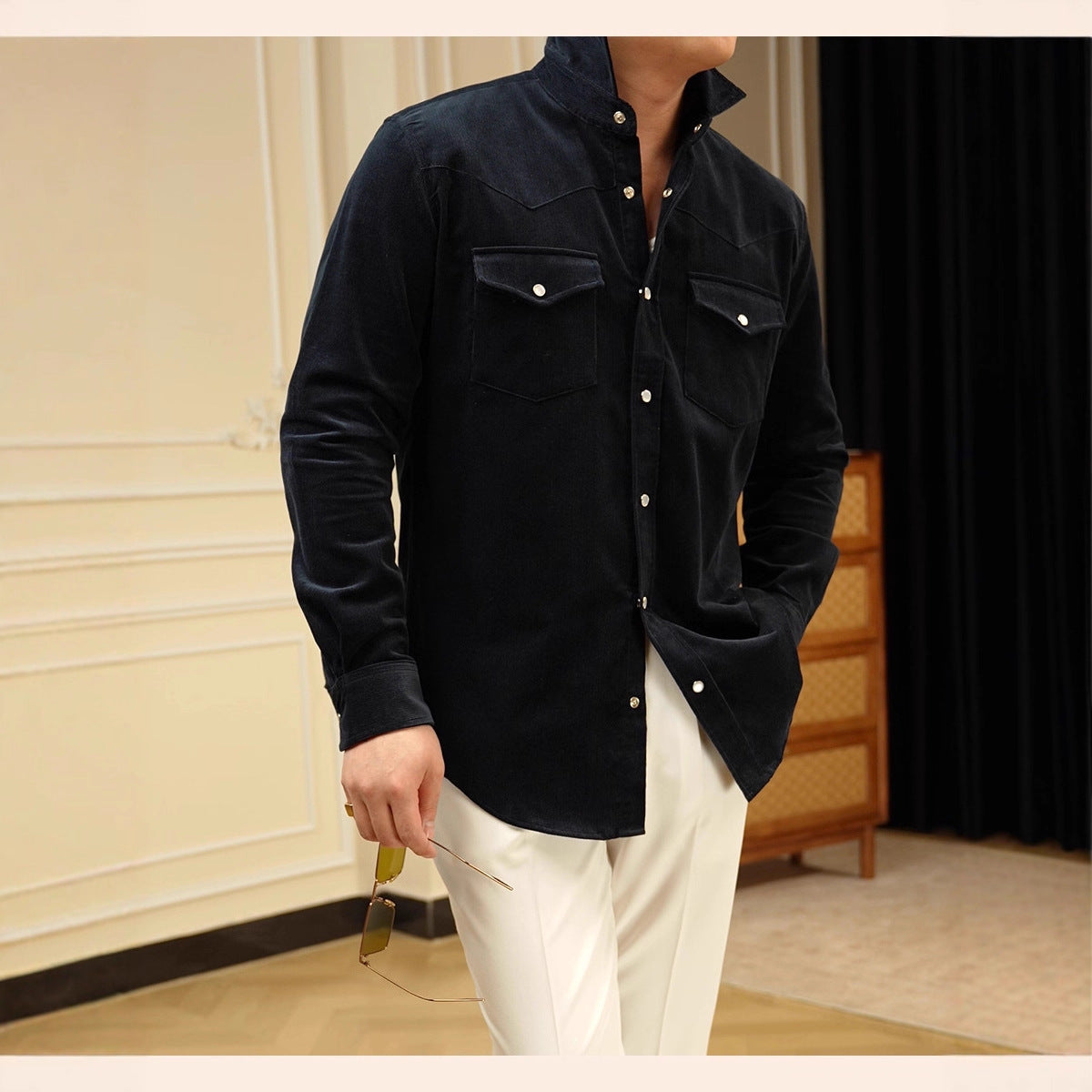 Men’s Casual Business Shirt – 100% Pure Cotton Lampwick Weave, Comfortable Everyday Office & Smart Casual Wear