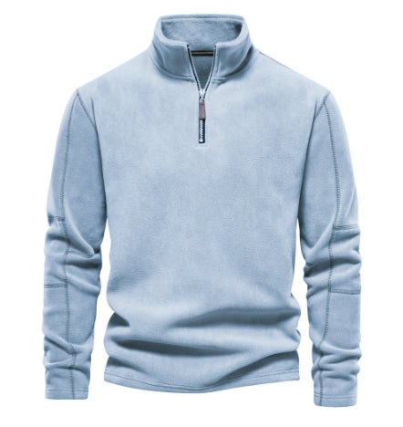 Men’s Fashion Fleece Sweatshirt – Zipper Stand-Collar Casual Top