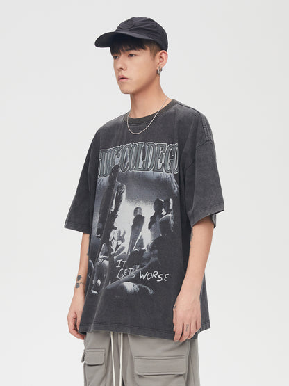 Women’s Trendy Animal Graphic Tee – Oversized Streetwear Cotton T-Shirt