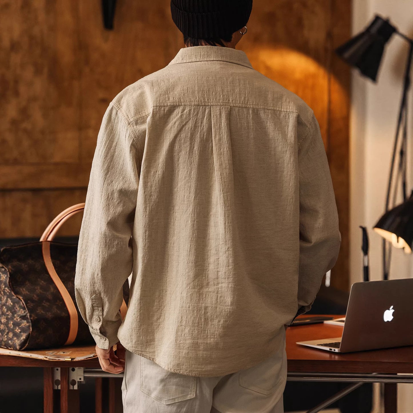 Old Money Aesthetic Linen Shirt for Men – Casual Vintage Fit