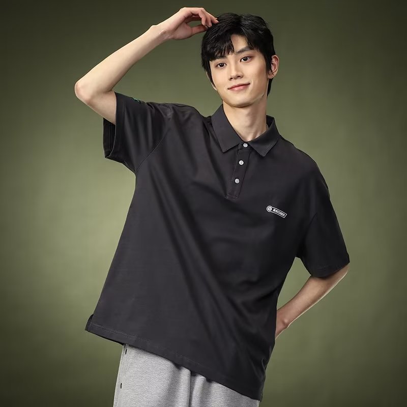 Men's American Style Lapel Shirt – Loose Heavy Short Sleeve Casual Fashion Tee