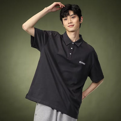 Men's American Style Lapel Shirt – Loose Heavy Short Sleeve Casual Fashion Tee