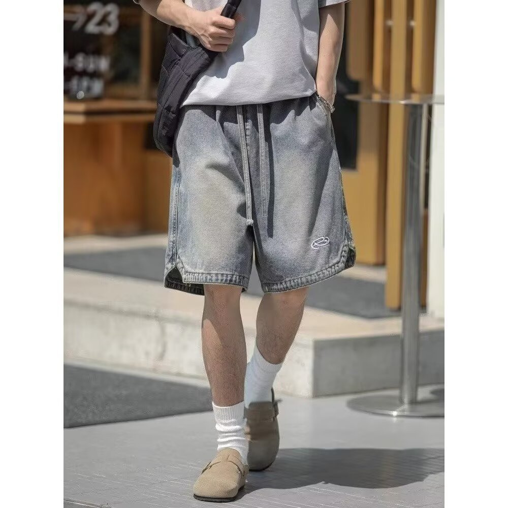 Men’s Denim Shorts Straight-Leg Casual Summer Jean Shorts