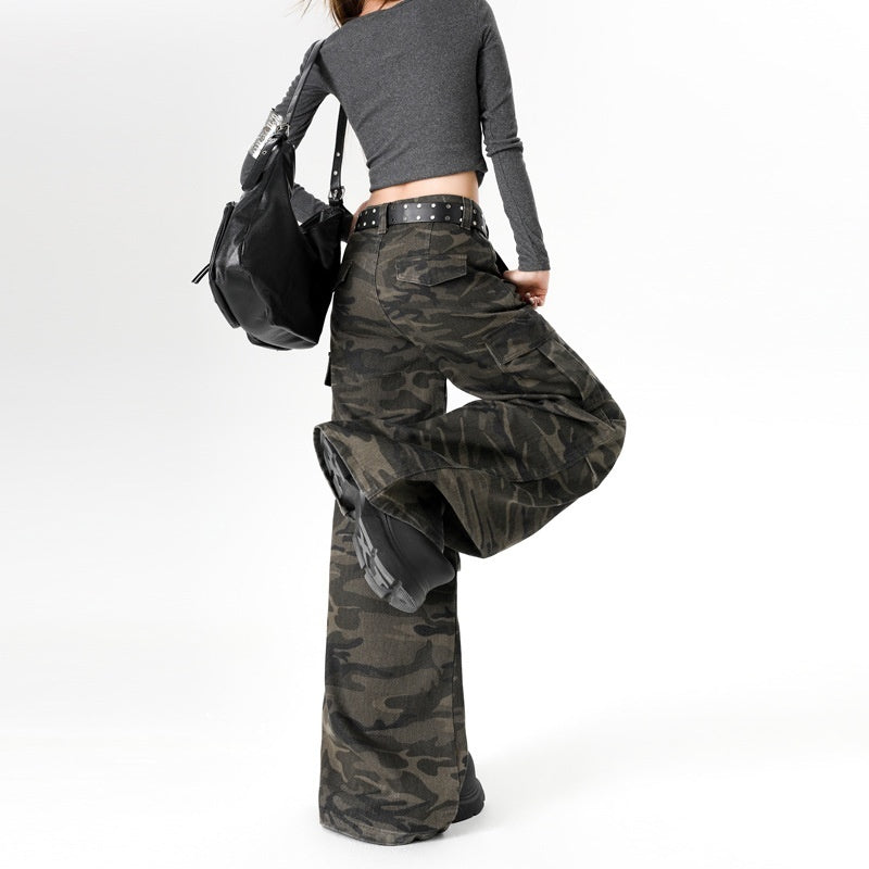 Women’s Winter Fleece Denim Jeans – High-Waist Loose Fit Warm Straight Pants