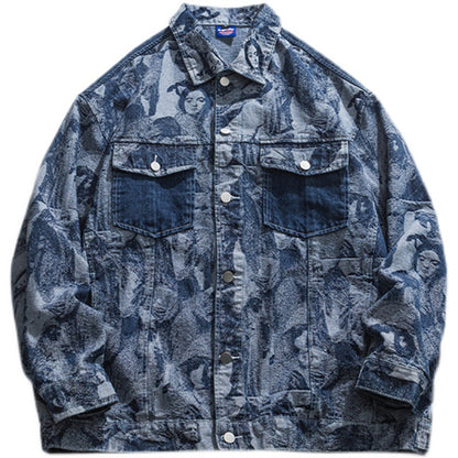 Trendy Women’s Denim Jacket with Character Print