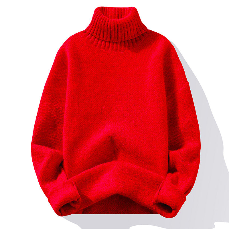 Men’s Thick Pullover Sweater – Slim Fit Soft Knit Winter Layering Top