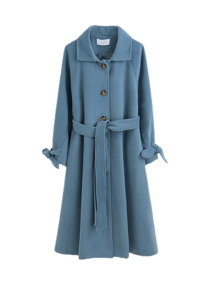 Women’s Medium-Length Wool Jacket – Classic Warm Coat for Fall & Winter