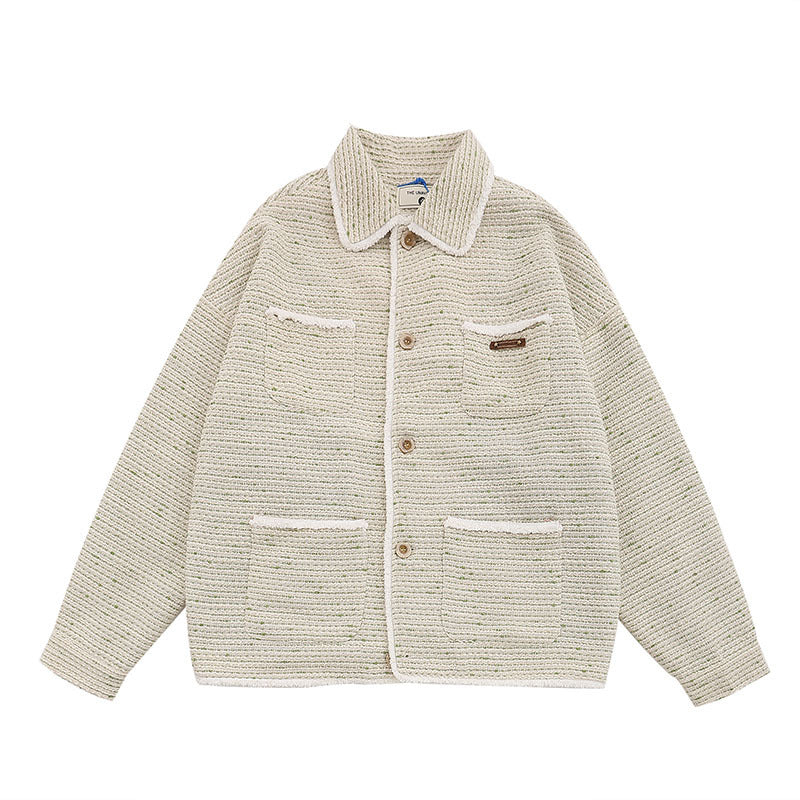 Vintage Knitted Jacket for Men & Women – Retro Unisex Knitwear Cardigan, Casual Warm Sweater Coat