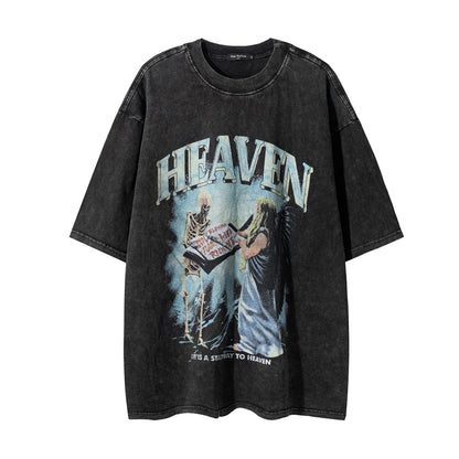 Men’s Skull Print Graphic T-Shirt – Casual Short Sleeve Cotton Tee