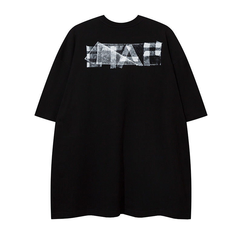 Unisex Letter Print Loose T-Shirt – Casual Top for Men & Women