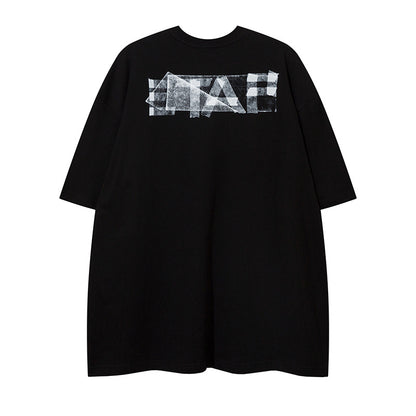 Unisex Letter Print Loose T-Shirt – Casual Top for Men & Women