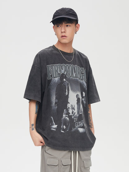 Women’s Trendy Animal Graphic Tee – Oversized Streetwear Cotton T-Shirt