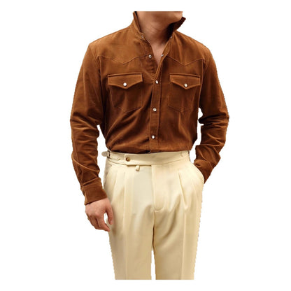 Men’s Casual Business Shirt – 100% Pure Cotton Lampwick Weave, Comfortable Everyday Office & Smart Casual Wear