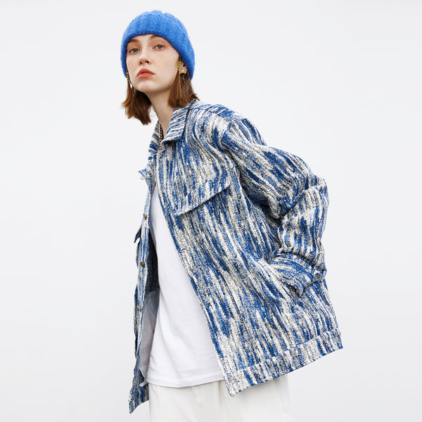 Women’s Tie-Dye Gradient Jacket – Casual Streetwear Hoodie Coat