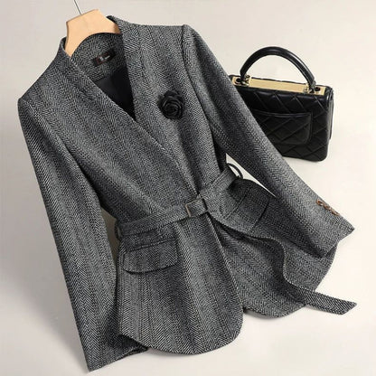 Elegant Women’s Wool Blazer – Tailored Sophisticated Office & Formal Jacket