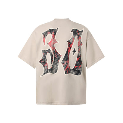 Men’s American Streetwear Hip-Hop Rock Band Graphic T-Shirt – Letter Print Short Sleeve Tee