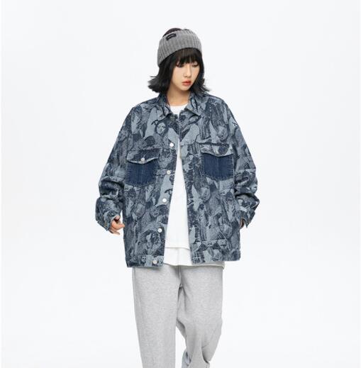Trendy Women’s Denim Jacket with Character Print