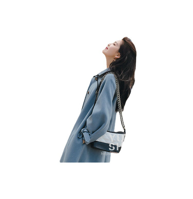 Women’s Medium-Length Wool Jacket – Classic Warm Coat for Fall & Winter