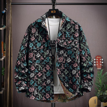 Men’s Casual Lapel Shirt Coat – Stylish Streetwear Button-Up Jacket