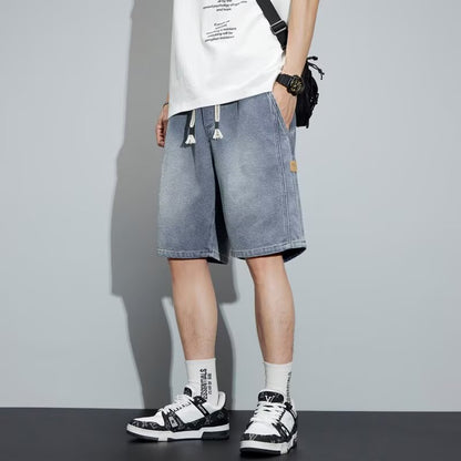 Men’s Denim Shorts Straight-Leg Casual Summer Jean Shorts