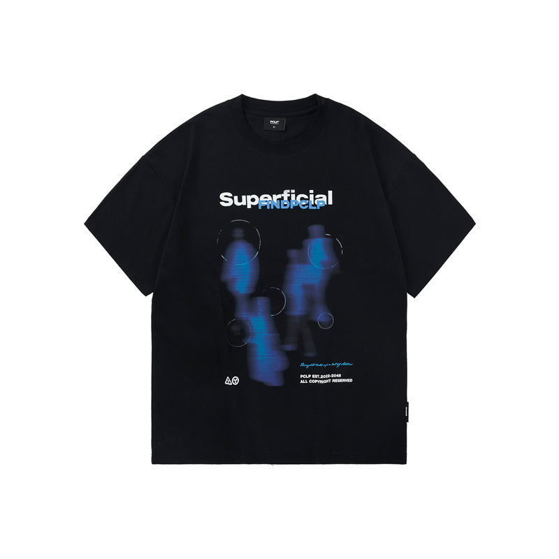 Men’s Casual Graphic T-Shirt – Blur Portrait Print Loose Crew Neck Short Sleeve Top