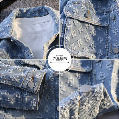 Men’s Blue Denim Coat – Youth Casual Spring Jacket, Slim Fit Lightweight Outerwear