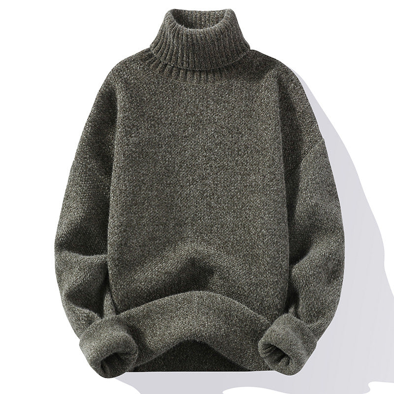 Men’s Thick Pullover Sweater – Slim Fit Soft Knit Winter Layering Top