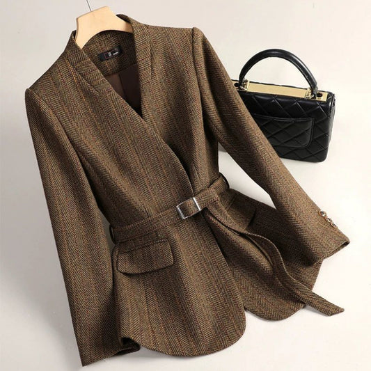 Elegant Women’s Wool Blazer – Tailored Sophisticated Office & Formal Jacket