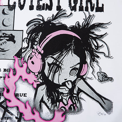 Women’s Cartoon Animation Graphic T-Shirt – Short Sleeve Casual Tee