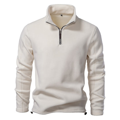 Men’s Fashion Fleece Sweatshirt – Zipper Stand-Collar Casual Top