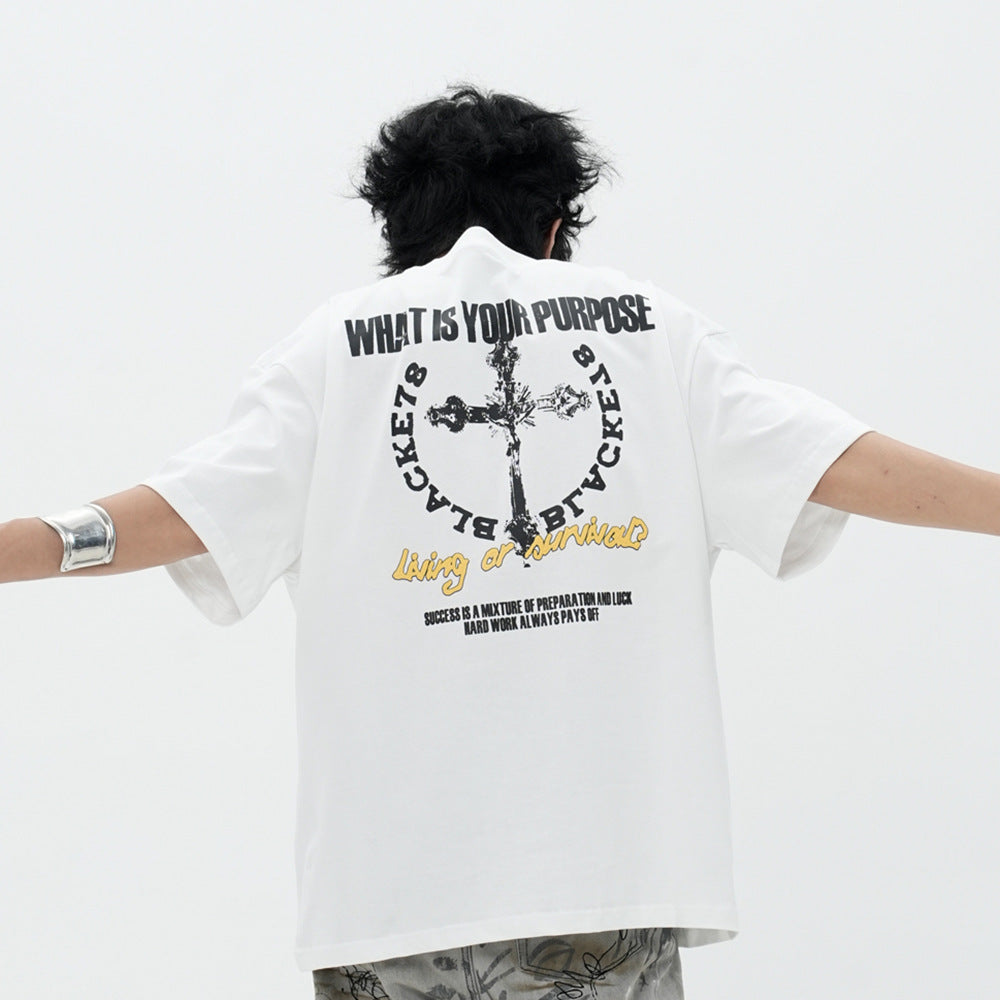 Men’s Loose Fit Printed Cotton T-Shirt – Casual Short Sleeve Graphic Tee