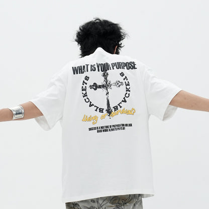 Men’s Loose Fit Printed Cotton T-Shirt – Casual Short Sleeve Graphic Tee