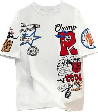 Men’s Vintage 3D Graphic T-Shirt – Retro American Streetwear Style