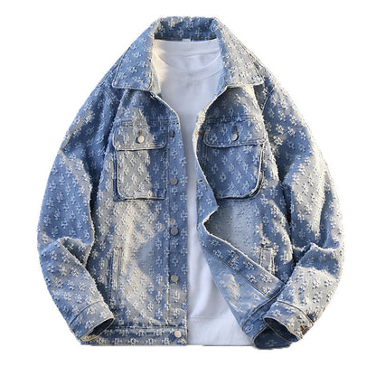 Men’s Blue Denim Coat – Youth Casual Spring Jacket, Slim Fit Lightweight Outerwear