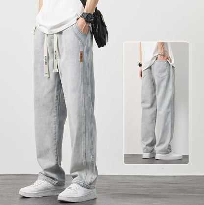 Men’s Straight Loose Wide-Leg Casual Pants – Lightweight Breathable Summer Trousers
